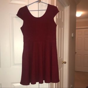 maroon skater dress